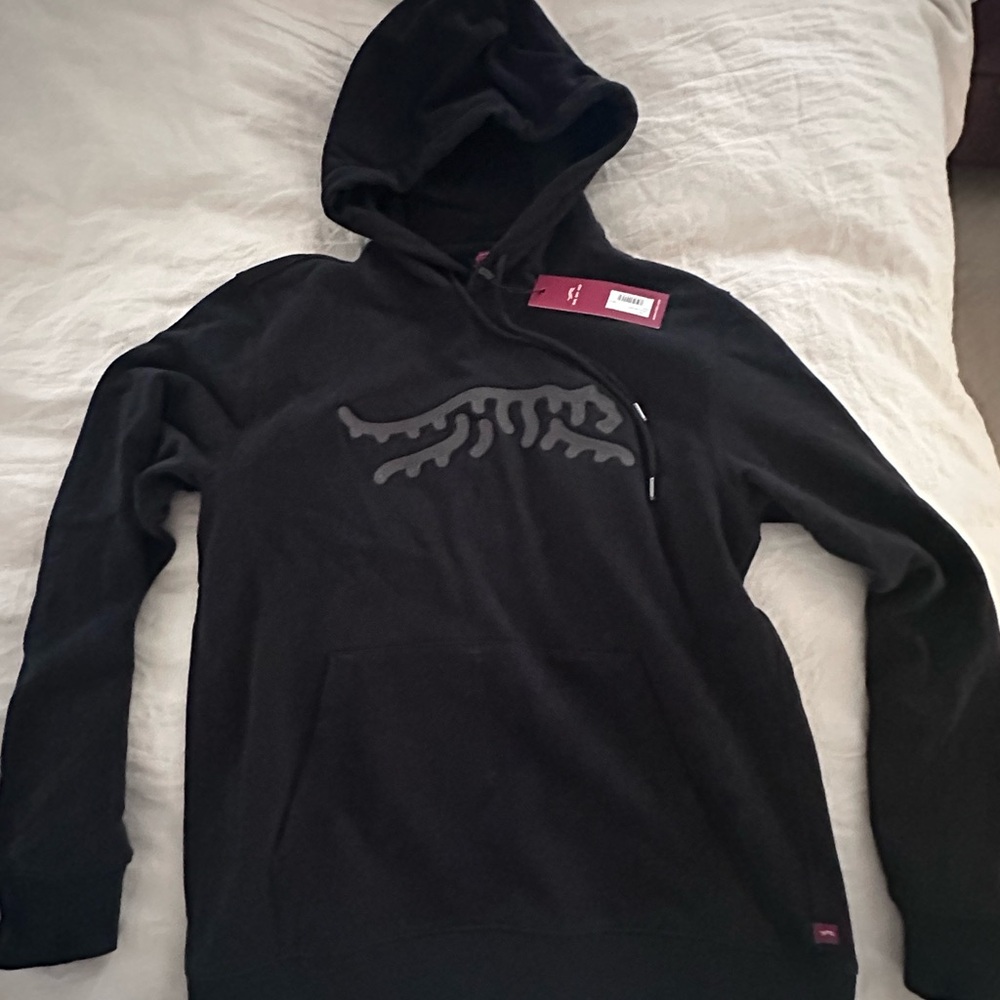 Stylish Black Hoodie with Unique Design